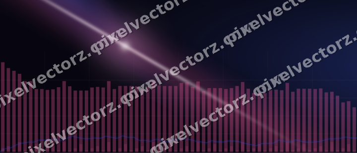 Glowing neon chart background in pink and blue