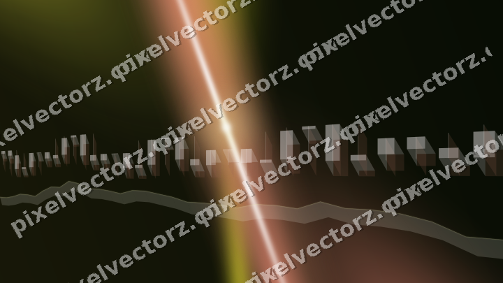 Glowing neon chart background in yellow and red