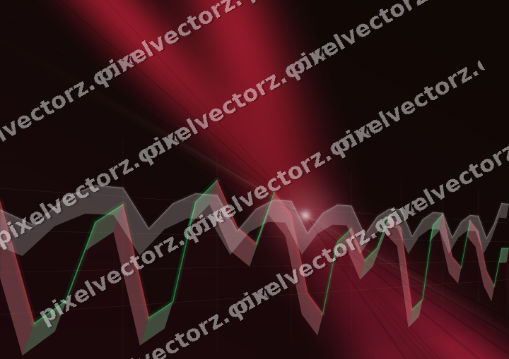 Glowing neon chart background in pink and red