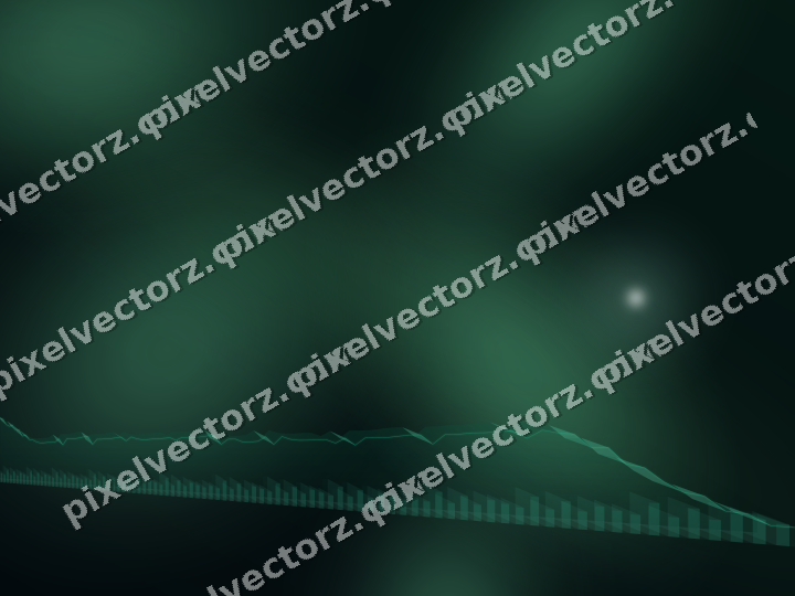 Glowing neon chart background in green and teal