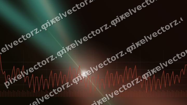 Glowing neon chart background in red and orange