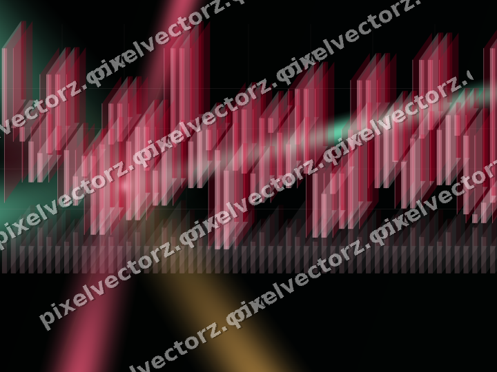 Glowing neon chart background in pink and amber