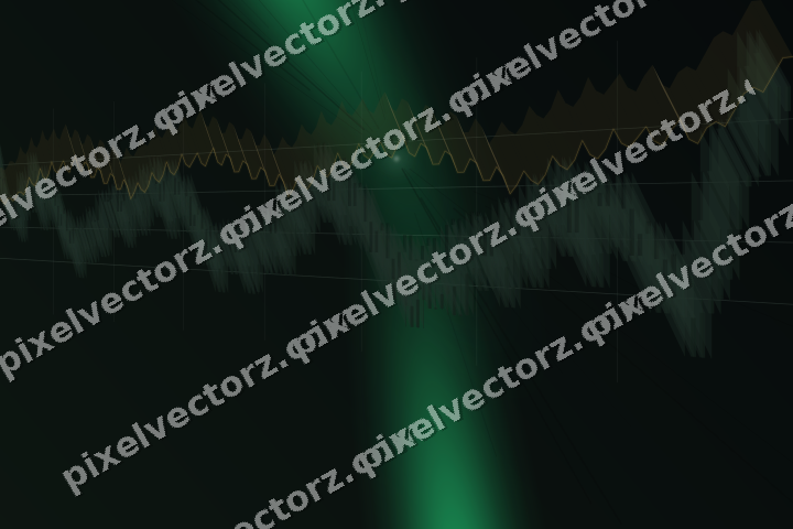 Glowing neon chart background in green and amber