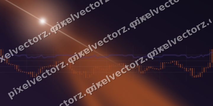 Glowing neon chart background in orange and blue