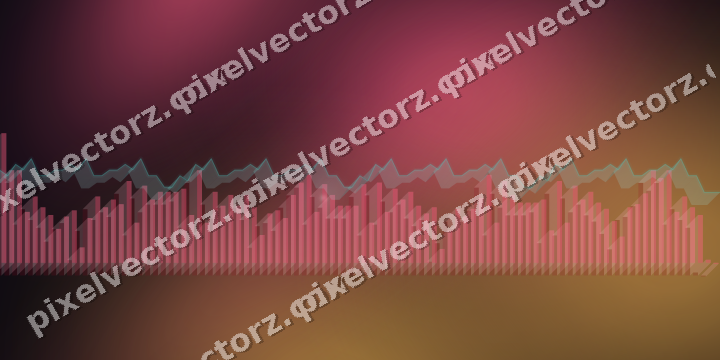 Glowing neon chart background in pink and amber
