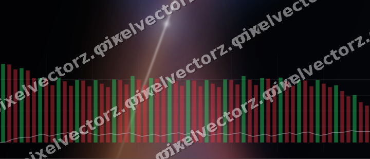 Glowing neon chart background in blue and red