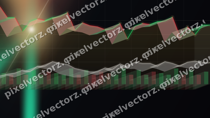 Glowing neon chart background in amber and green