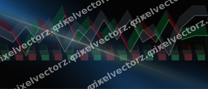 Glowing neon chart background in blue and yellow