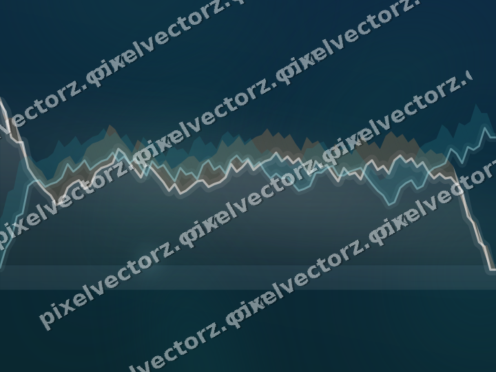 Glowing neon chart background in dark teal and orange