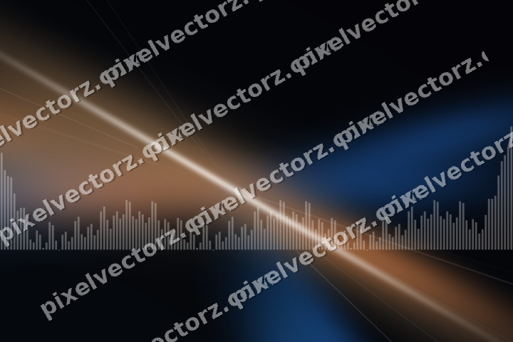 Glowing neon chart background in blue and orange