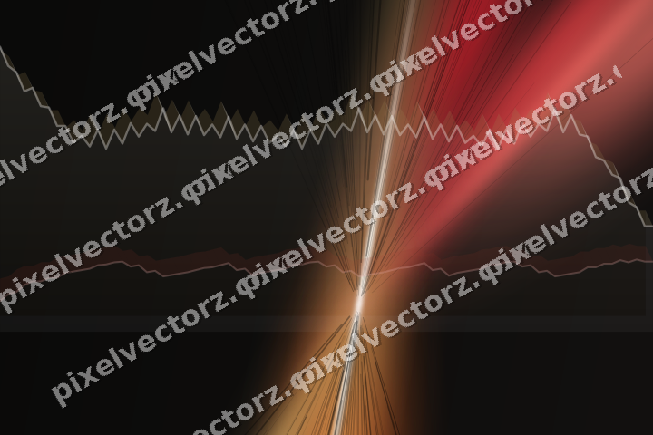 Glowing neon chart background in red and amber