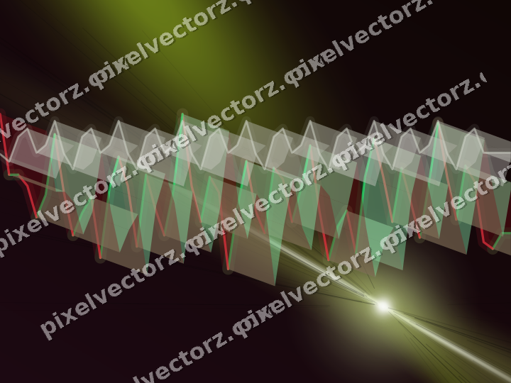 Glowing neon chart background in lime and pink