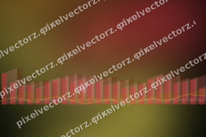 Glowing neon chart background in red and orange