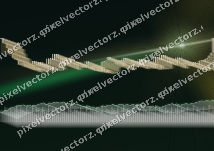 Glowing neon chart background in green and amber