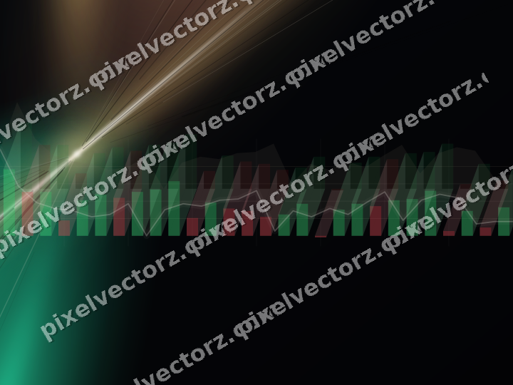 Glowing neon chart background in amber and green