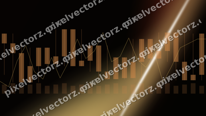 Glowing neon chart background in orange and amber