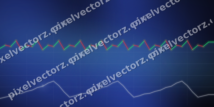 Glowing neon chart background in blue and cyan