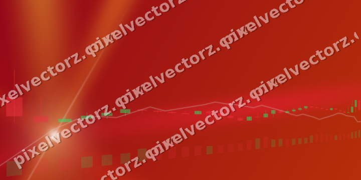 Glowing neon chart background in orange and amber