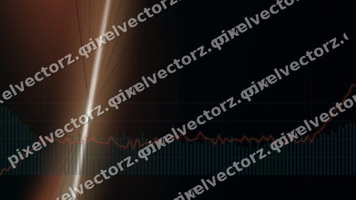 Glowing neon chart background in teal and orange