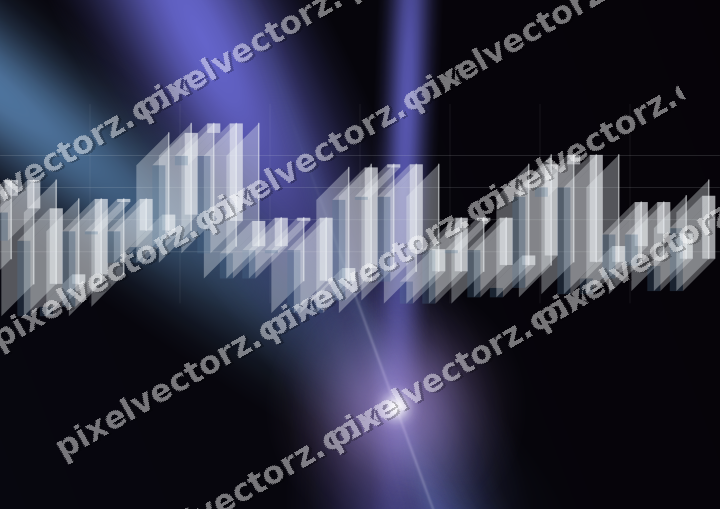 Glowing neon chart background in purple and blue