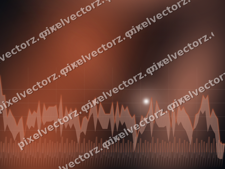 Glowing neon chart background in orange and cyan