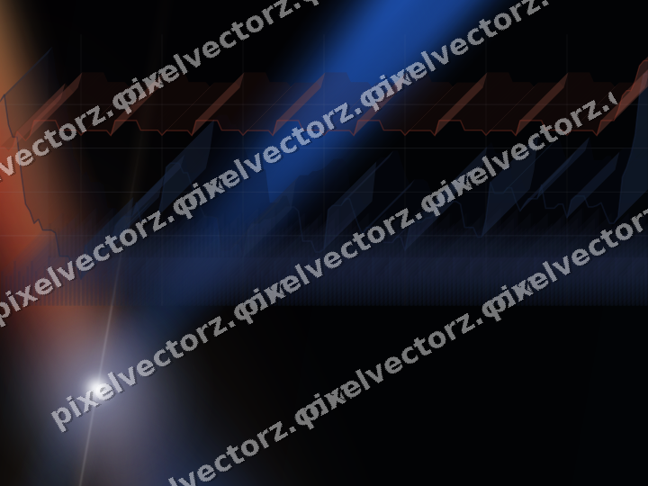Glowing neon chart background in blue and red