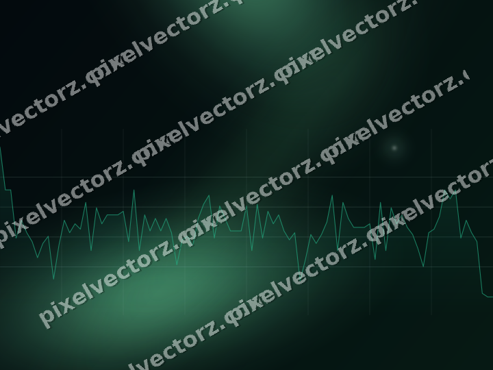 Glowing neon chart background in green and teal