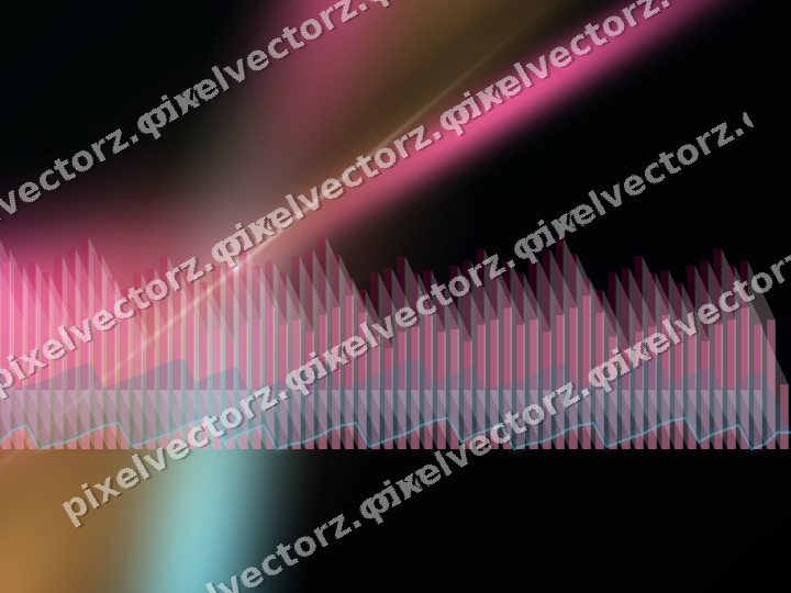 Glowing neon chart background in pink and cyan