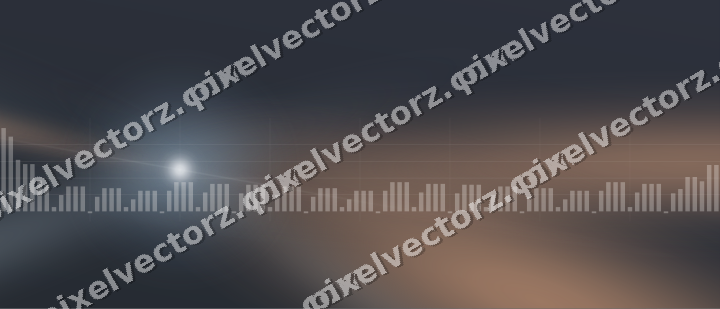 Glowing neon chart background in blue and orange