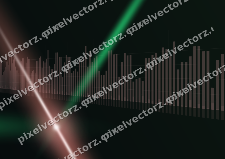 Glowing neon chart background in red and green