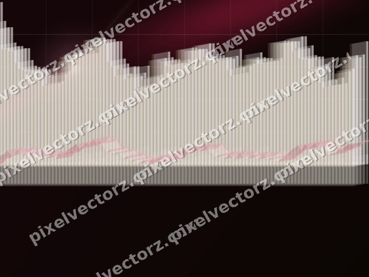 Glowing neon chart background in pink and amber