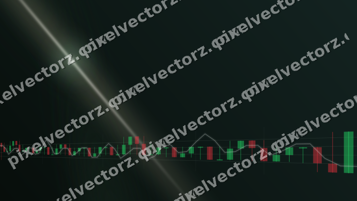 Glowing neon chart background in dark green and amber