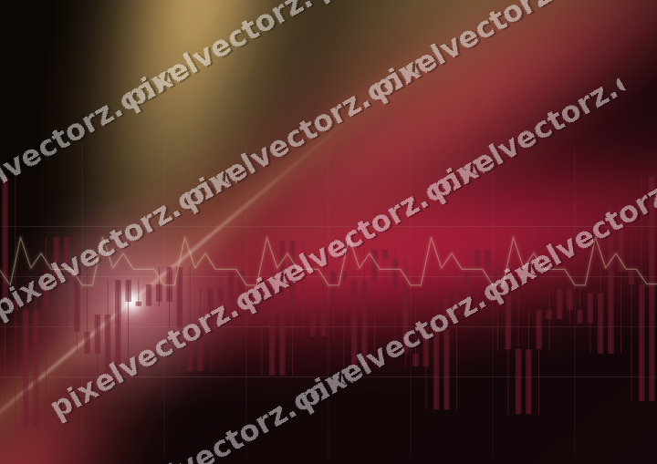 Glowing neon chart background in pink and red