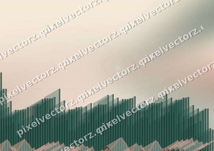 Soft pastel chart background in dark green and orange