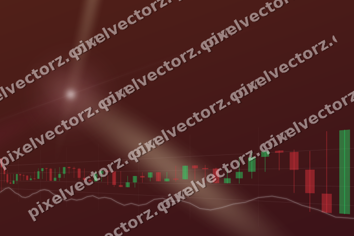 Glowing neon chart background in dark pink and red