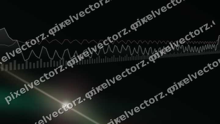 Glowing neon chart background in red and green
