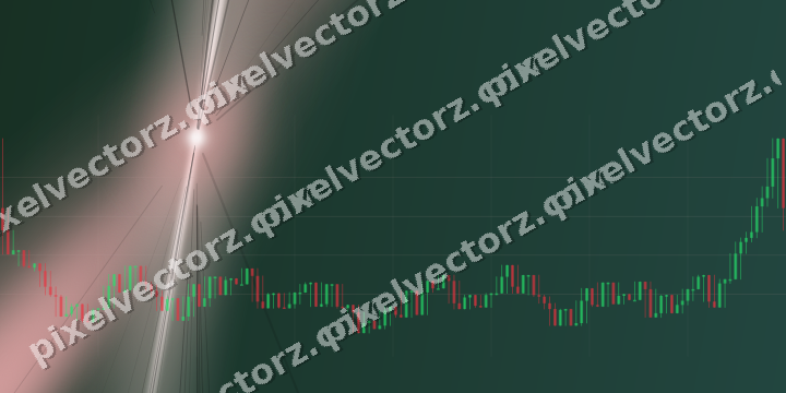 Glowing neon chart background in red and dark green