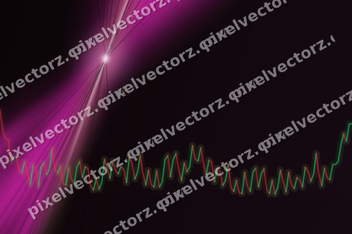 Glowing neon chart background in magenta and amber