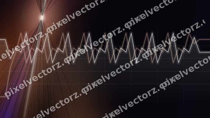 Glowing neon chart background in orange and blue