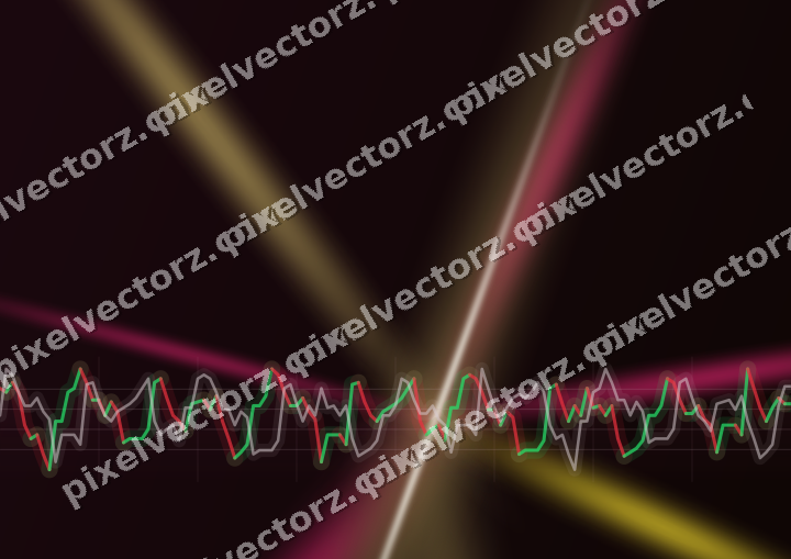 Glowing neon chart background in pink and yellow