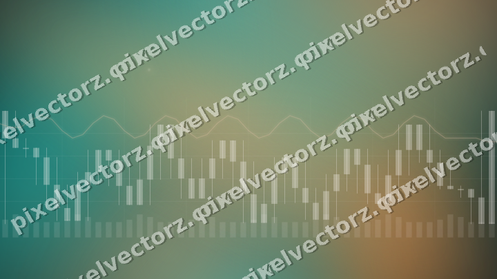 Glowing neon chart background in orange and teal