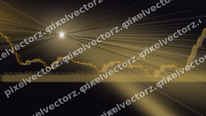 Glowing neon chart background in amber and purple