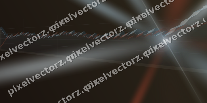 Glowing neon chart background in cyan and red