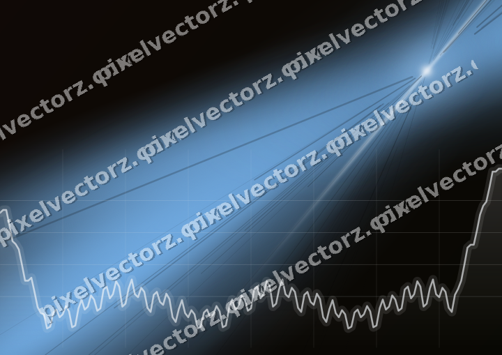 Glowing neon chart background in blue and orange