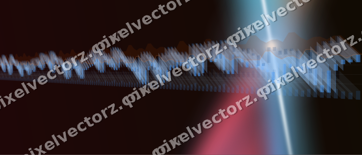 Glowing neon chart background in blue and red