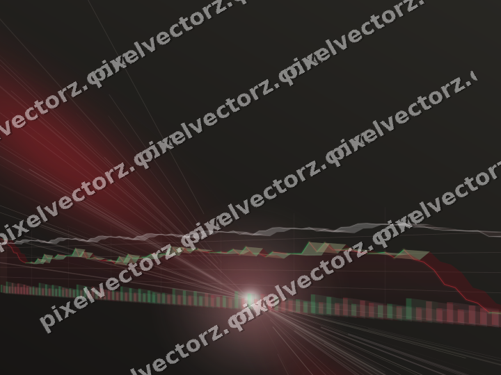 Glowing neon chart background in red and pale amber