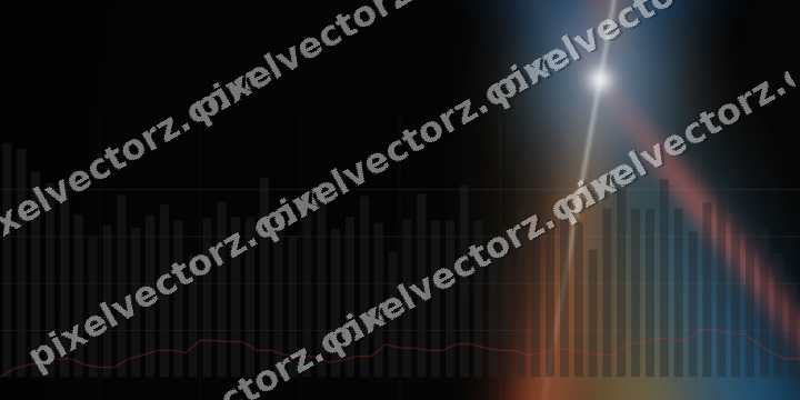 Glowing neon chart background in blue and red