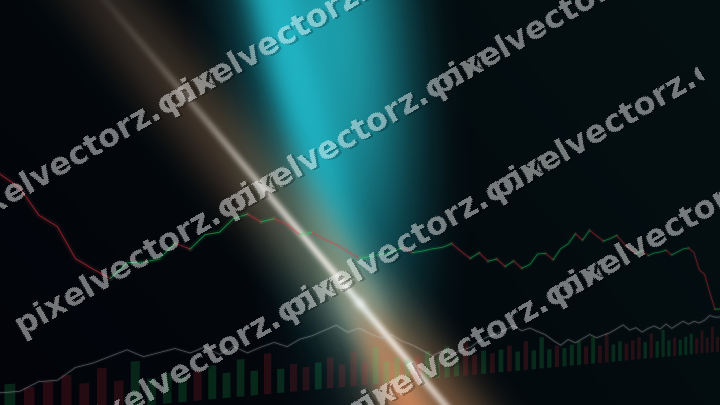 Glowing neon chart background in teal and orange
