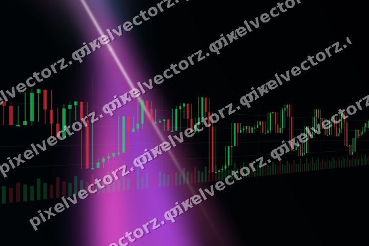Glowing neon chart background in magenta and purple