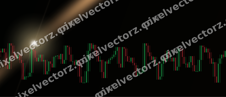 Glowing neon chart background in amber and orange